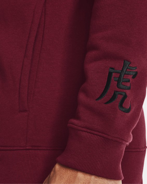 Men's UA Chinese New Year Rival Fleece Full-Zip Hoodie in Red image number 4